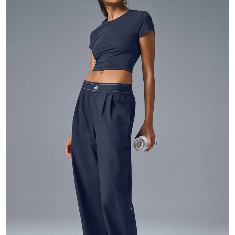 Alo Yoga Blue Wide-Leg Pants | Suit Up Trousers Regular | Size L